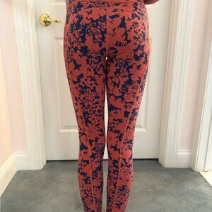 lululemon athletica Orange and Blue Floral Leggings